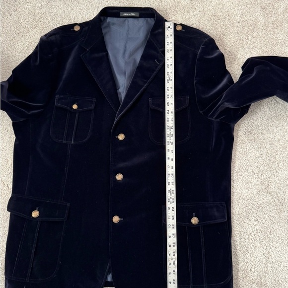 Inserch Navy Blue Velvet Blazer with Gold Buttons 4 XL - Picture 7 of 7